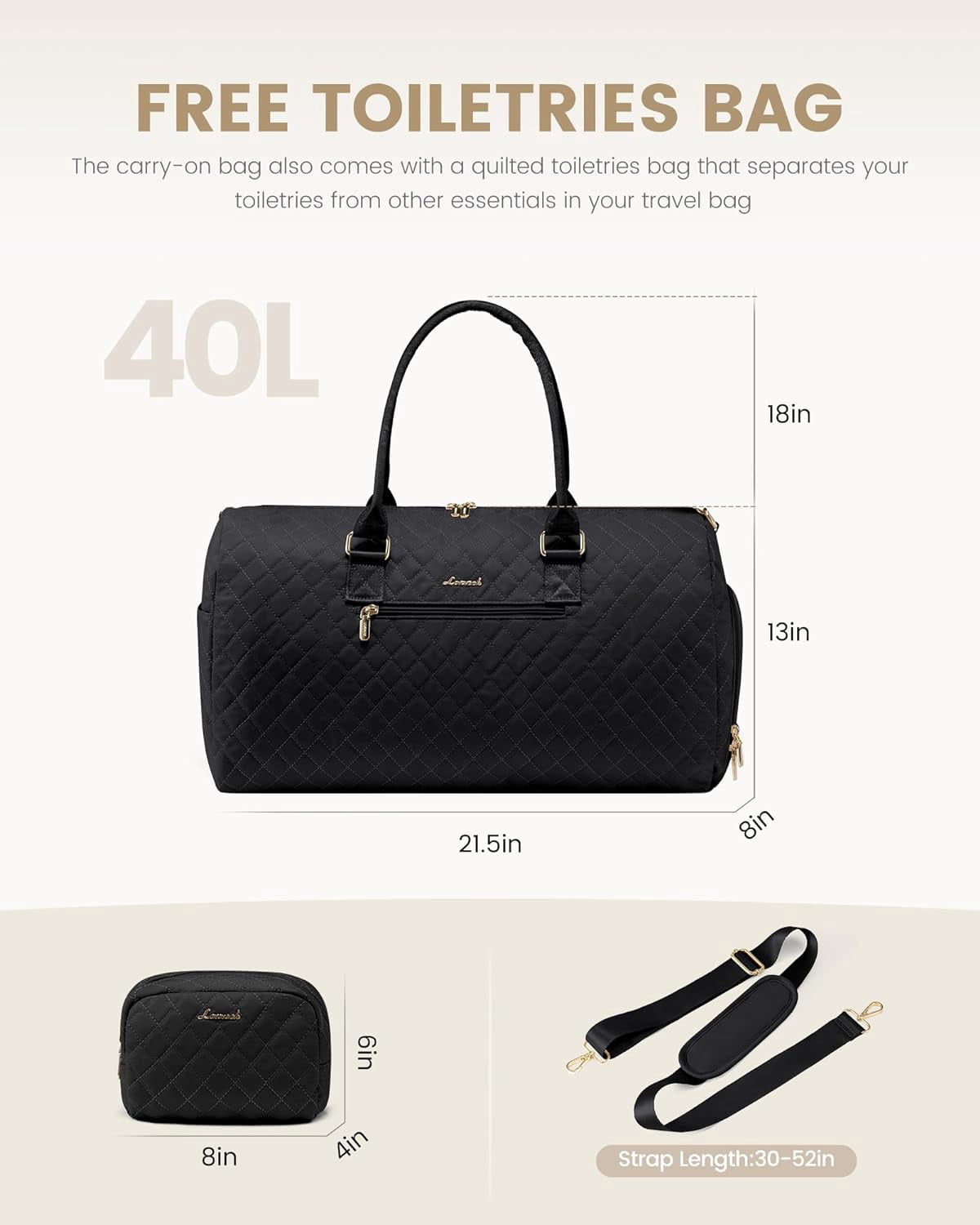 Travel Duffle Bag, Weekender Bag for Women with Toiletry Bag, Carry on Overnight Bag with Shoe Compartment, Gym Duffel Bag with Wet Pocket, Mommy Hospital Bags for Labor and Delivery