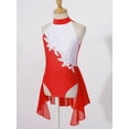 thumbnail image 2 of Doomiva Robes de Danse Lyrique Sans Manches pour Filles, Robe Tutu de Gymnastique, Robe de Patinage à Roulettes Rouge 6, 2 of 7