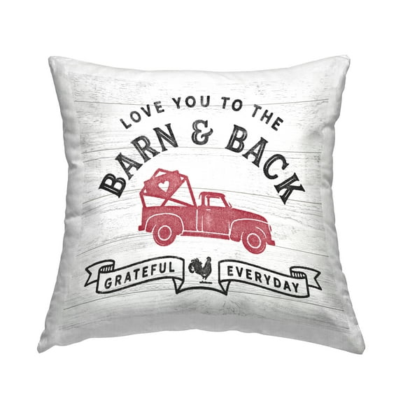 Stupell Industries Love You to Barn & Back Square Decorative Printed Throw Pillow, 18 x 18