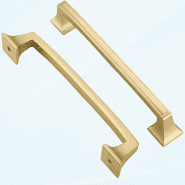 10Pack Gold Drawer Pulls Brushed Gold Cabinet Pulls, Zoizocp 5inch Gold Cabinet Handles Brass Drawer Pulls Vintage, Square Dresser Handles Solid Kitchen Cabinet Handles