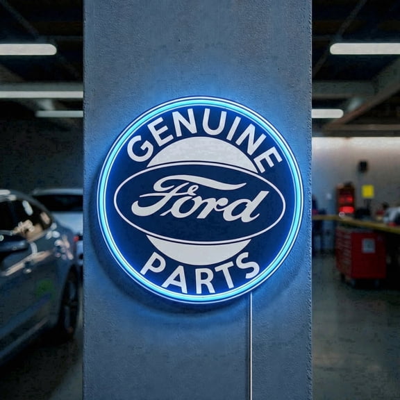 American Art Decor Vintage Ford LED Plaque Sign - Retro Lighted Wall Art Decor for Man Cave, Garage, Mechanic Shop, Bar & Workshop - Classic Automotive Neon-Style Sign