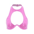 thumbnail image 3 of Oyolan Womens Shiny Patent Leather Halter Bra Backless Cut Out Design For Party Clubbing Pink S, 3 of 5