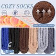 thumbnail image 5 of Fuzzy Slipper Socks Men Non Slip Socks Warm Socks Winter Fluffy Socks Cozy Slipper Fleece Socks for Men Women Christmas Gifts, 6 Pairs, 5 of 8