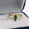 thumbnail image 4 of Elegant 925 Sterling Silver Dark Green Fancy-Shaped Lab Created Emerald Bezel Setting Ring for Women - Timeless and Sophisticated Jewelry, Perfect for Engagement and Special Occasions, 4 of 5