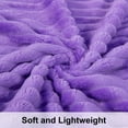 thumbnail image 3 of Ntbay Flannel Fuzzy Soft Warm Cozy Toddler Blanket, Fluffy Warm and Lightweight Reversible Stripes Design Toddler Plush Blanket for Stroller, Crib, Travel, 30" x 40", Purple, 3 of 6