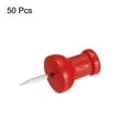 thumbnail image 3 of Uxcell Wooden Push Pins Decorative Pushpin Steel Needle for Office, Red 50 Pack, 3 of 5