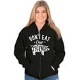 thumbnail image 4 of Dont Eat Friends Vegan Vegetarian Zip Up Hoodie Men's Women's Brisco Brands X, 4 of 6