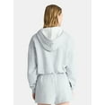 thumbnail image 2 of No Boundaries Bubble-Hem Hoodie and Drawstring Shorts Set, 2-Piece, Women’s, 2 of 3
