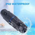 thumbnail image 3 of 5PCS IP68 Waterproof Junction Box, Outdoor 5 Pin Cable Connector, for 3.5-10mm Wire Range (AC 250V, 16A), 3 of 5