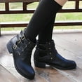 thumbnail image 4 of QISIWOLE Autumn And Winter New Mid-Heel Hollow Belt Buckle Round Head Women's Boots Sales !, 4 of 4