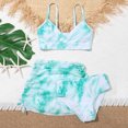thumbnail image 4 of Conjunto de Bikini con tinte dibujo Tie para niñas, traje de baño y faldas para niños de 7 a 14 años, traje de baño para adolescentes y niñas, paquete de 3 unidades, 4 of 5