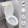 thumbnail image 3 of HELLHERO Fresh flowers Fits All Toilet Shapes Stretch Toilet Lid Seat Cover, Polyester, Easy to Install Bathroom Seat Covers, Elastic Bottom, Easy Care, 3 of 6