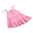 thumbnail image 2 of Girls Dress Shoulder Strap Solid Sling Layered Skirt for Children, 2 of 8