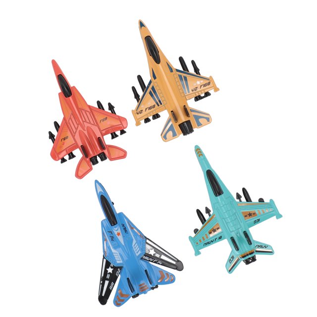 Alloy Fighter Plane Model, Handcrafted Aircraft Toys, Pull Back Action, Fighter Jet Model Toy, Sturdy Material, Set of 4 Jets Toys, Ideal for Children