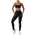 thumbnail image 4 of Conjuntos de entrenamiento for mujeres 2 piezas de talle alto sin costuras con sujetador deportivo acolchado conjuntos de ropa de gimnasio, 4 of 7