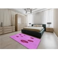 thumbnail image 5 of Ahgly Company Machine Washable Indoor Square Transitional Violet Purple Area Rugs, 5' Square, 5 of 7