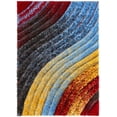 thumbnail image 4 of Well Woven Maura Multi Geometric Stripes Thick Soft Plush 3D Textured Shag Area Rug, 4 of 6