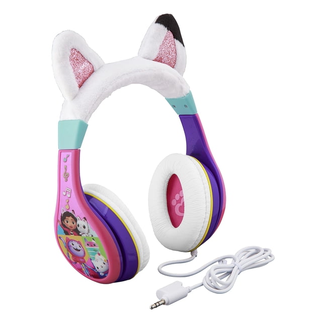 eKids Gabbys Dollhouse Auriculares para niños, Auriculares con cable para la escuela, el hogar o los viajes, Auriculares para niños pequeños sin enredos con control de volumen, Conector de 3,5 mm, Inc