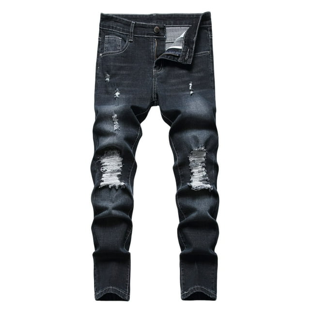 Boys' Elastic Waist Jeans - Summer Trousers, Pocket Design, Hip Hop Style