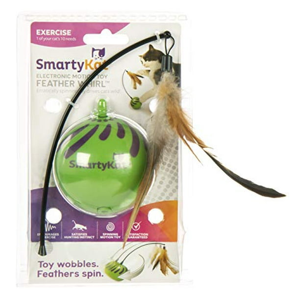 SmartyKat Feather Whirl Electronic Motion Cat Toy, As Seen On TV (9621), green - Walmart.com