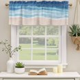thumbnail image 2 of 2 Pack Summer Blue Beach Valance for Window Coastal Nautical Watercolor Gradient Ocean Sea Waves Kitchen Valance Rod Pocket Short Curtain Topper Decorative Window Treatment for Living Room 42"x12", 2 of 9