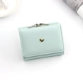 thumbnail image 1 of Bolso de mano con abrazadera de hierro corto para mujer, bolso de mano con hardware en forma de corazón, monedero sencillo de color sólido, bolso para tarjetas, bolso de abrazadera corto, 1 of 1