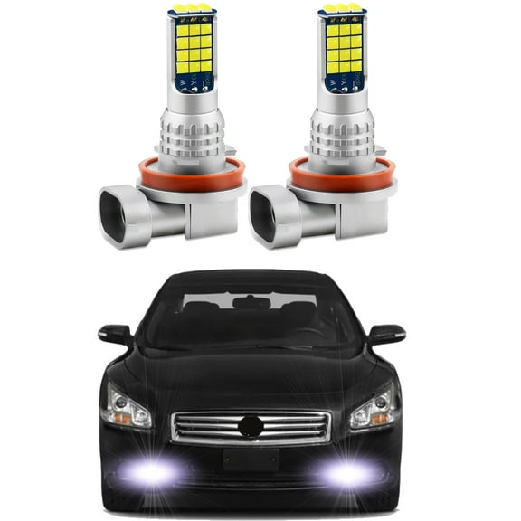 2pcs LED Fog Lights Fits for Nissan Maxima 2007 2008 2009 2010 2011 2012 2013 6000K White Fog LED Bulbs