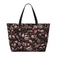 thumbnail image 2 of Daiia Coffee Bean Beach Travel Bag - Water-Resistant Beach Bag, Lightweight Tote with 7 Pockets for Women and Men - Gym,Pool,Camping,Reusable Grocery Bag, 2 of 7