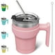 thumbnail image 1 of BJPKPK Vaso con asa de 10 oz, Vasos aislados con Tapa y Pajita, Tazas de Viaje Reutilizables de Doble Pared de Acero Inoxidable, Rosa Claro, 1 of 5