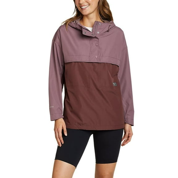 Eddie Bauer Women's Rainfoil Anorak Jacket Dust Violet L New