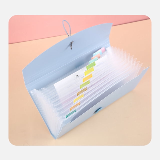 Portable File Folder Bag Document Organizer Compartments Card Sorting Binder Sorting Travel Business Stationery Expanding 13 Grids Case Green