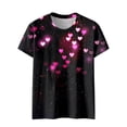 thumbnail image 4 of ZMHEGW T Shirts For Women Loose Fit Fashion Casual Top Shirt Short Sleeve Round Neck Printed Elegant Loose Soft Top Blouse Tshirts, 4 of 5