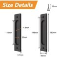 thumbnail image 2 of Flush Pull, Set Of 2 Recessed Barn Door Handle With Matte Black Finish, Premium Aluminum Alloy, Rustproof And Durable For Various Doors Including Sliding, Pocket, And Folding Doors, 2 of 5