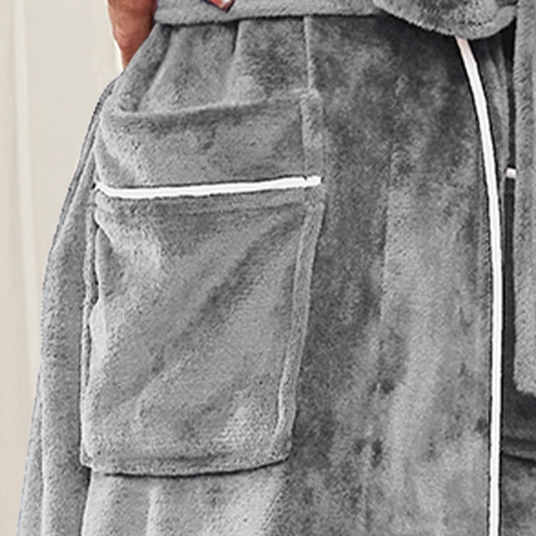 Ashirexll Mens Robe, Pajamas for Men, Unisex Solid Color Casual