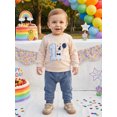 thumbnail image 5 of RUINIXCW Baby Boy 1st Birthday Outfits Letter Embroidery Crew Neck Sweatshirt Pants, 5 of 7