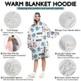 thumbnail image 5 of Wearable Oversized Blanket,White Cow Milk Box Moo Pattern Wearable Blanket Hoodie for Adults,Cozy Hooded Blankets with Super Pockets,Super Warm Fuzzy Pullover for Women & Men, 5 of 6