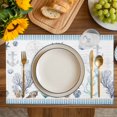 thumbnail image 4 of Coastal Seahorse Placemats Set of 4, Nautical Starfish Shell Seaweed Anchor Placemats for Dining Table, Place Mats for Kitchen Tabletop, Waterproof Wipeable Dining Table Mats Set, 4 of 9