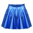 thumbnail image 4 of Niños Niñas brillante metálico acampanado plisado A-Line Mini Skater Skort trajes de baile gimnasia atlética falda de Scooter brillante, 4 of 5