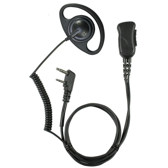 PRYME SPM-1201 Defender Series D Hanger Lapel Microphoone compatible with Kenwood 2-pin Portable radios