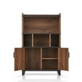 thumbnail image 4 of Furniture of America Tusca Rustic Wood Multi-Storage Sideboard Buffet, Distressed Walnut, 4 of 7