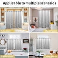 thumbnail image 6 of Gray Flower Kitchen Curtains 72 Inch Length, Geometric Stripe Gradient Branch Minimalist Grommet Top Bedroom Living Room Curtains, Light Filtering Cafe Curtain Drapes 2 Panels Set 104''x72'', 6 of 9