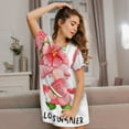 thumbnail image 3 of Disketp Watercolor Tropical Gnomes for Womens Short Sleeve Sleepshirt Scoopneck Cute Nightdress Comfy Nightgown, 3 of 6