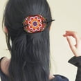 thumbnail image 2 of FLOPESN 5Pcs DIY Mandala Wooden Diamond Oval Hair Clips,Hairpin Leather Long Fixed Tie Accessories Hairpin for Women, 2 of 11