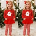 thumbnail image 2 of Baby Girl Clothes Outfits Toddler Kids Santa Tulle Tshirt Tops and Striped Dot Pants Christmas Outfit 100 (6 Months-12 Months), 2 of 4