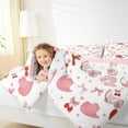 thumbnail image 4 of Feelyou Bowknot Cowgirl Boot Full Size Comforter Sets, Cartoon Cherry Love Heart Bedding Comforter Set, Teens Kids Girls Women Reversible Bedding Sets, Breathable Home Decor, 3pcs, 4 of 8