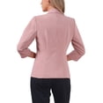 thumbnail image 3 of INSPIRE CHIC Shawl Lapel Blazer for Women 3/4 Sleeves Pocket Single Button Work Suit L Pink, 3 of 6