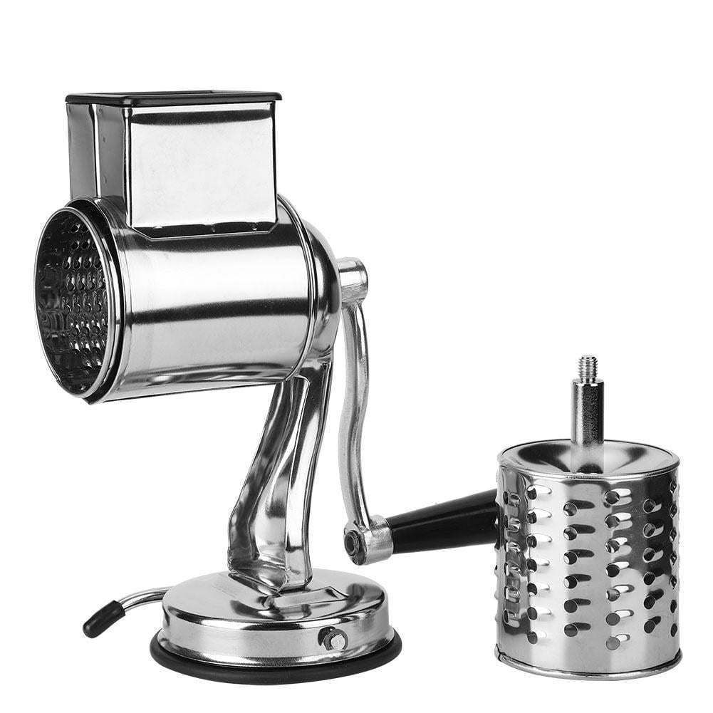 Tebru Grater, Stainless Steel Hand Crank Manual Cheese Rotating Grater