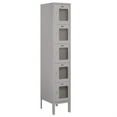 thumbnail image 2 of Salsbury Industries S-65155GY-U 12" Five Tier Box Style, 1 Wide x 5 Feet High x 15 Inches Deep, Unassembled See-Through Metal Locker, Gray, 2 of 3