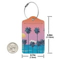 thumbnail image 4 of Disketp 2 Pcs Luggage Tag For Suitcase,Beach With Palm Trees Leather Baggage Tag With Stainless Steel Loop Privacy Cover For Women Men Girls, 4 of 5