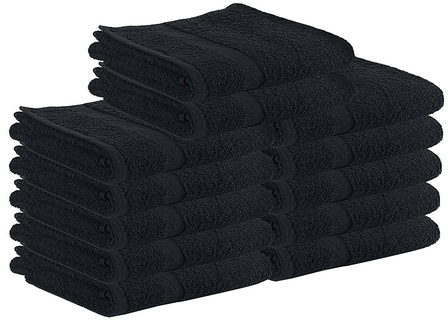 24 Pack Lot Salon Towel Gym Hand Towel Cotton 16''X 27'' BLACK BRAND NEW 2 DOZEN 